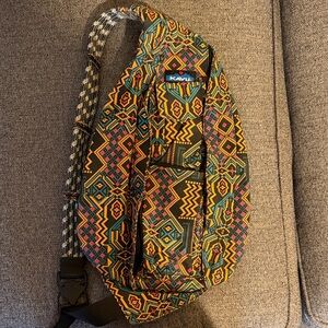 Kavu Aztec Tribal Print Rope Sling Bag
